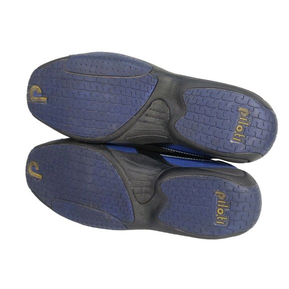 Piloti Driving Shoes Sporty Monterey Blue Suede Yellow Black Rubber-Soles - Picture 8 of 8